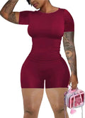 chicyes Lounge 2 Piece Sets For Women Summer Gym Two Piece Outfits Workout Plus Size Set Matching Shorts Clothes