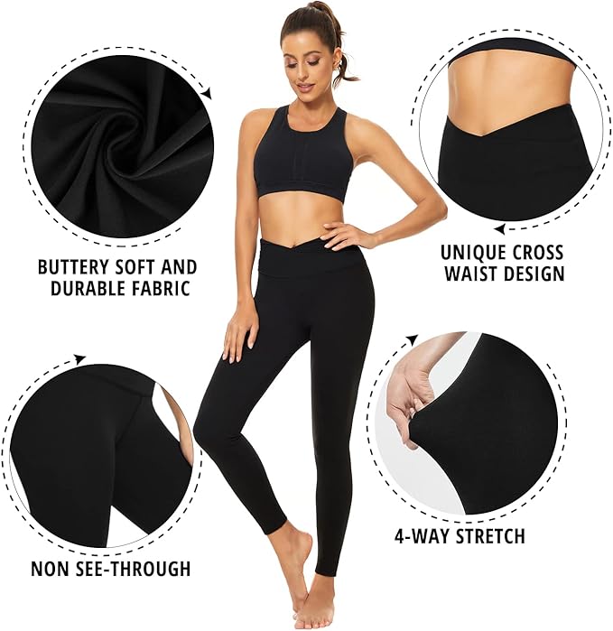 FULLSOFT Buttery Soft Leggings for Women - High Waisted Tummy Control No See Through Workout Yoga Cycling Tights Pants