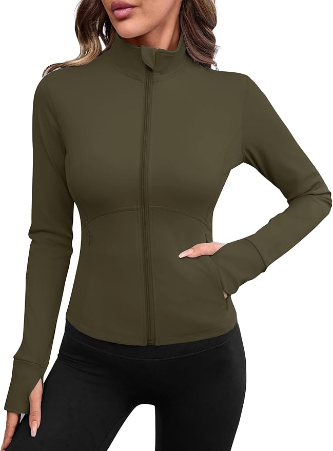 Avoogue Women Lightweight Active Jacket Full Zip Workout Running Yoga Athletic Outerwear with Pockets