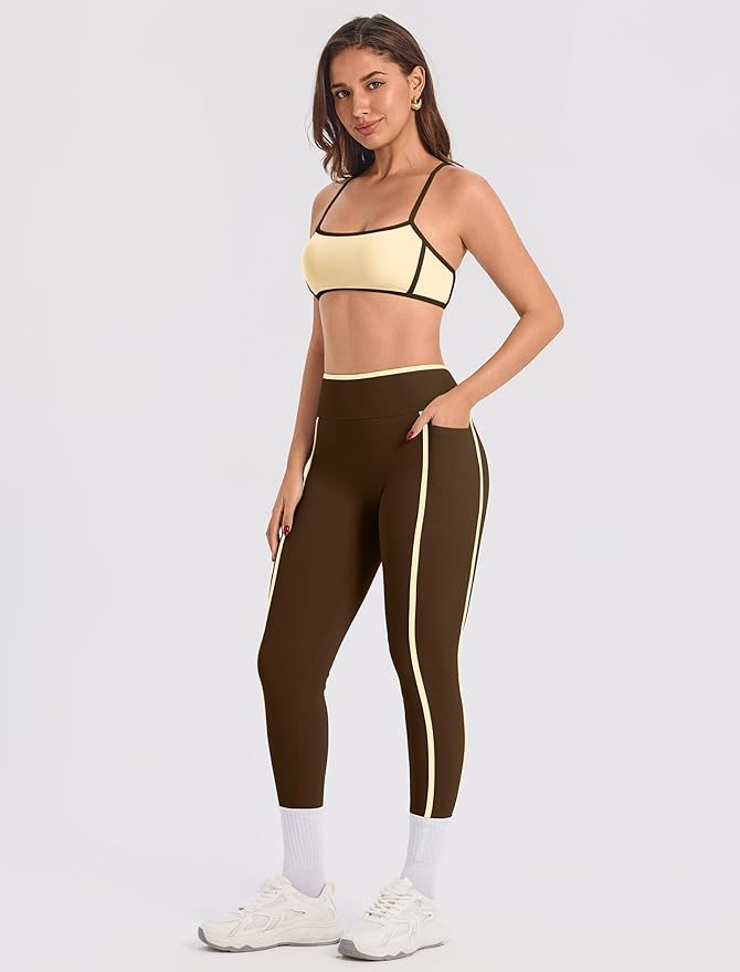 ABOCIW Womens Color Block Workout Sets Racerback Tank Top High Waist Leggings Gym Set Yoga Pilates Outfits