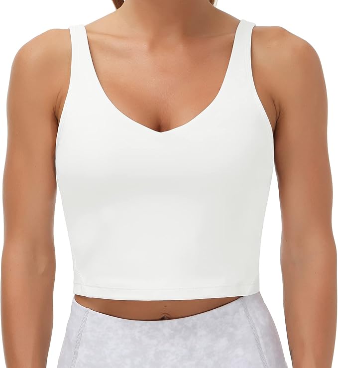 THE GYM PEOPLE Womens' Sports Bra Longline Wirefree Padded with Medium Support