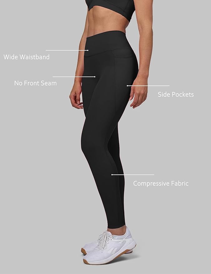 Unthewe Naked-Feel No Front Seam Leggings for Women - High Waisted Buttery Soft Workout Yoga Pants 25"
