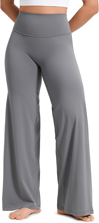 CRZ YOGA Softretch No Front Seam Wide Leg Pants 28''/ 30''/ 32" for Women - High Waist Yoga Lounge Buttery Soft Comfy Casual