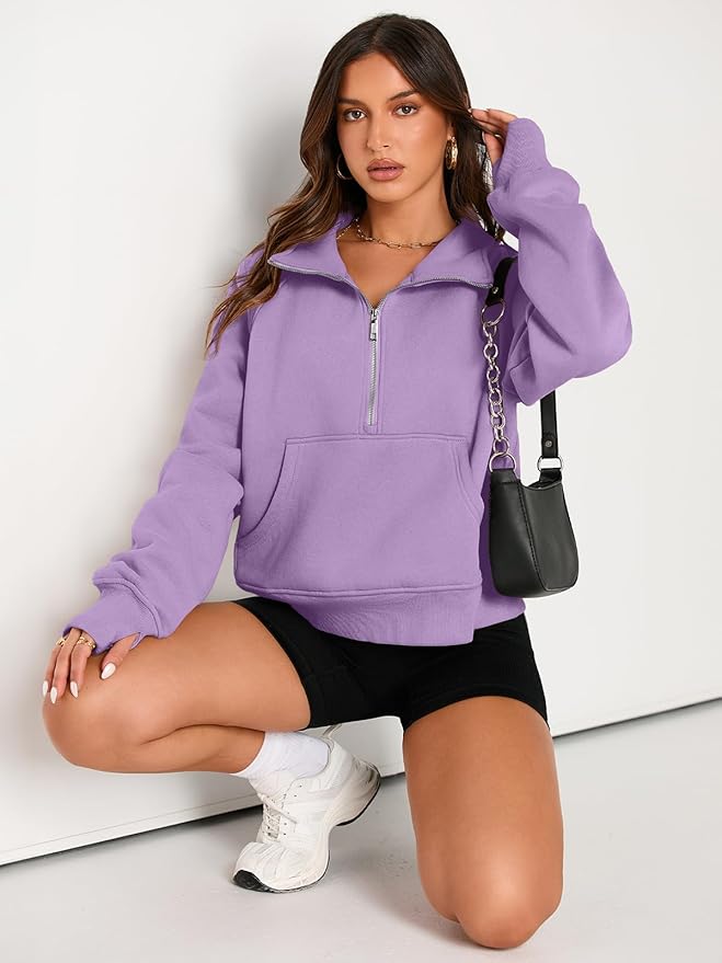 AUTOMET Womens Sweatshirts Half Zip Cropped Pullover Fleece Quarter Zipper Hoodies 2026 Fall Fashion Outfits Clothes