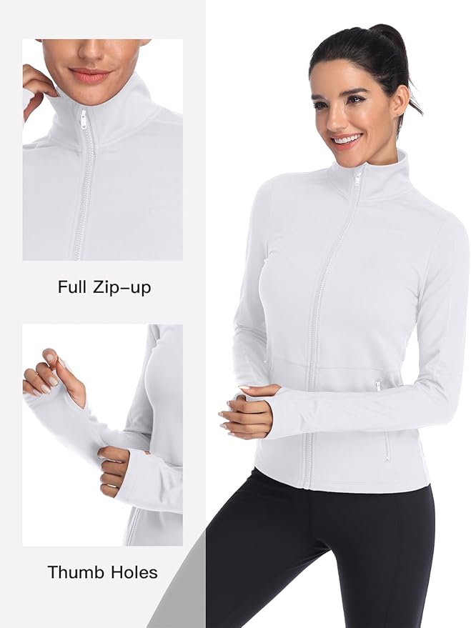 VUTRU Women's Workout Yoga Jacket Full Zip Running Track Jacket Fleece Athletic Jacket