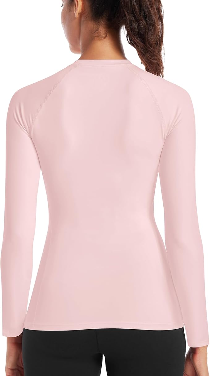 Runhit Women's Long Sleeve Compression Shirt Workout Tops Athletic Base Layer Gym Yoga Running Sports Gear Quick Dry UPF 50+