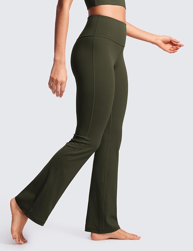 CRZ YOGA Butterluxe Flare Leggings 29"/30.5"/32"/33.5" - High Waist Bootcut Wide Leg Lounge Womens Yoga Pants with Pocket