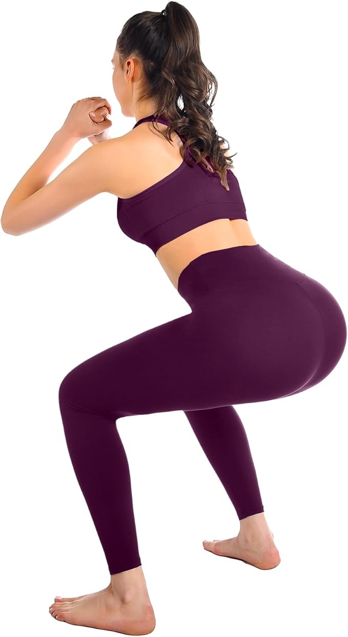 Leafigure High Waisted Leggings for Women- Soft No See-Through Yoga Pants for Gym Workout Running