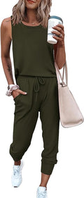 PRETTYGARDEN Women's Two Piece Outfit Sets Casual Summer Sleeveless Matching Lounge Wear Spring Travel Clothes Tracksuit