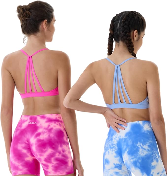 AUROLA Mercury Workout Sports Bras Women Athletic Removable Padded Backless Strapy Minimal Crop Top