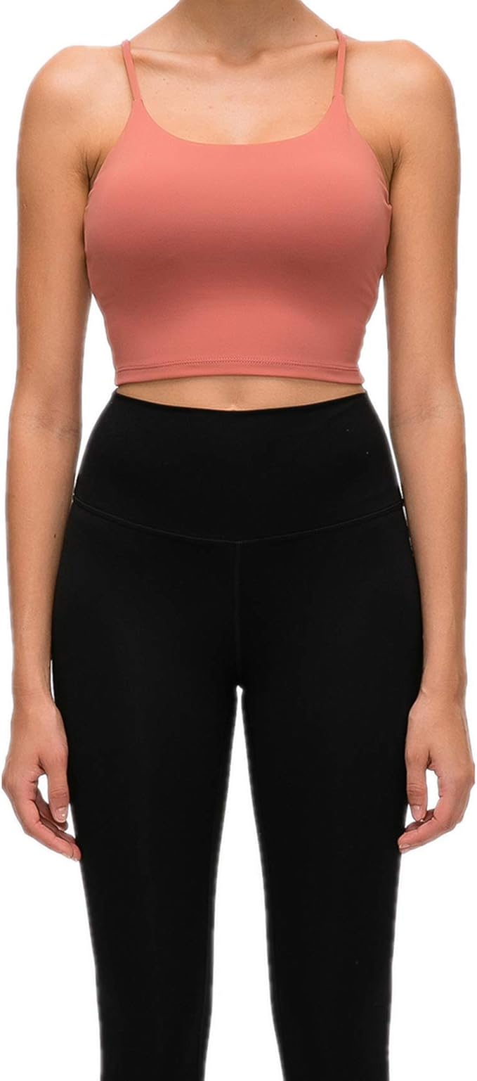 Lemedy Women Padded Sports Bra Fitness Workout Running Shirts Yoga Tank Top