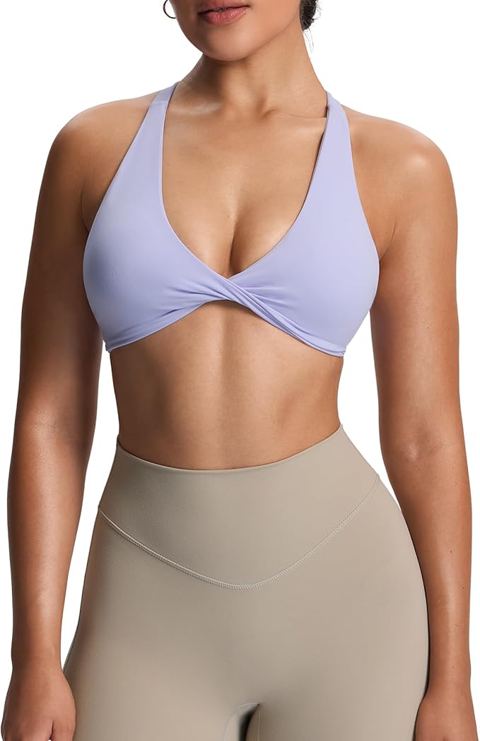 Aoxjox Women's Workout Sports Bras Fitness Satara Low Impact Bra Yoga Crop Tank