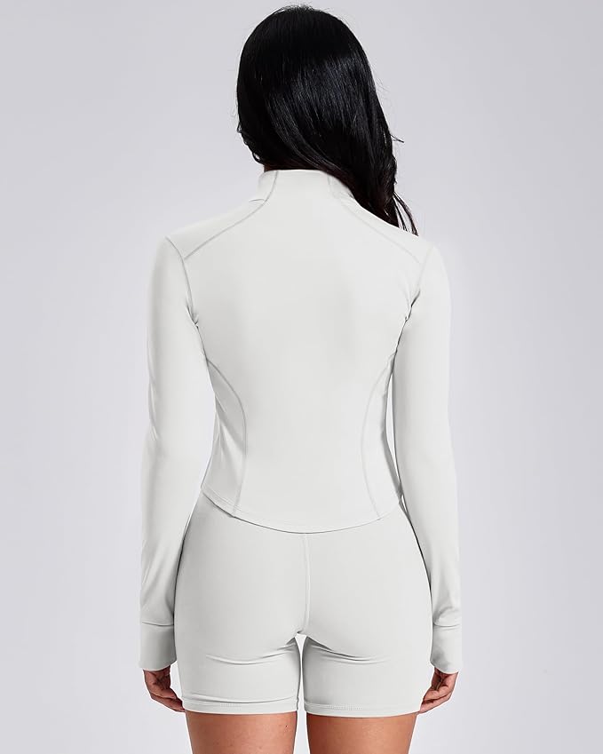 GYM RAINBOW Workout Jackets for Woman Lightweight Athletic Full Zip Running Jacket BBL Cropped Jackets Slim With Thumb Holes