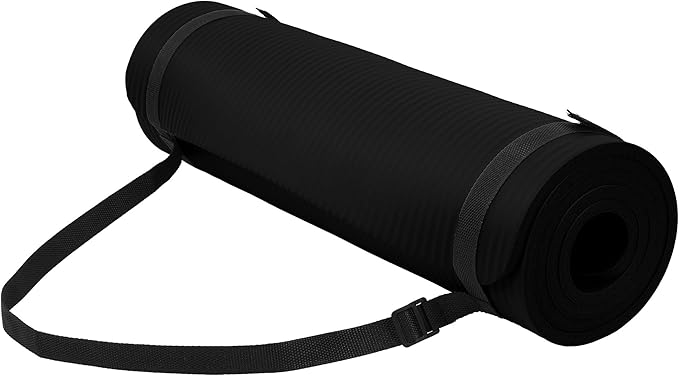 Fitvids Yoga Mat, 1/2-Inch Extra Thick High Density Exercise Mat, Anti-Tear Exercise Yoga Mat with Carrying Strap, Suitable for Various Yoga Exercises