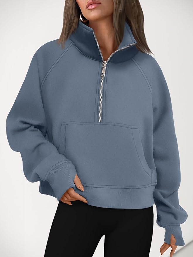 AUTOMET Womens Sweatshirts Half Zip Cropped Pullover Fleece Quarter Zipper Hoodies 2026 Fall Fashion Outfits Clothes