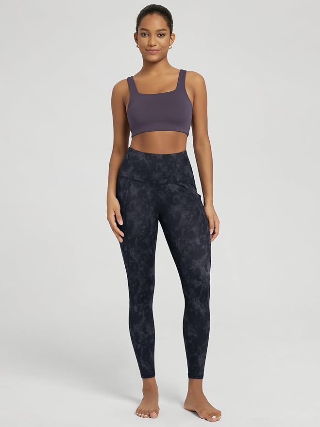 ODODOS Women's High Waisted Yoga Leggings with Pockets, Tummy Control Non See Through Workout Athletic Running Yoga Pants