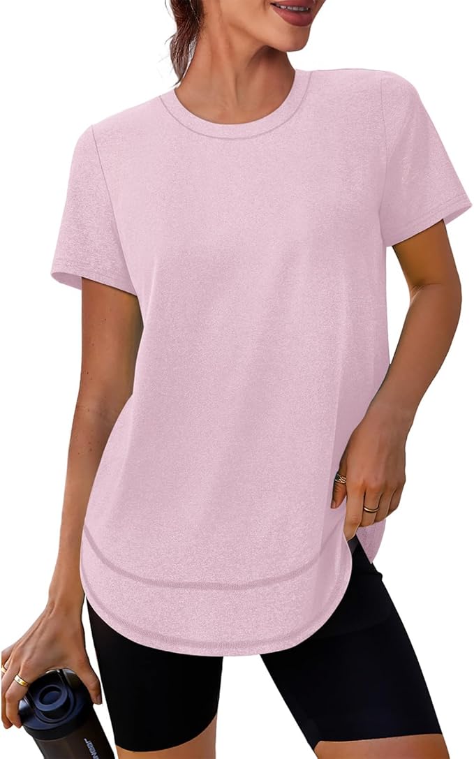 XIEERDUO Womens Workout Tops Short Sleeve Shirts Quick Dry Outfits for Hiking Running S-3XL