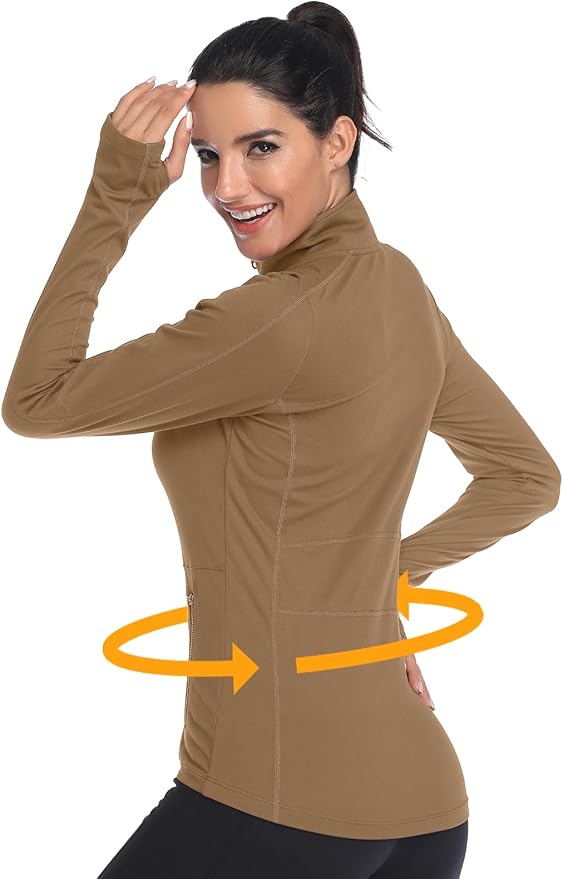 VUTRU Women's Workout Yoga Jacket Full Zip Running Track Jacket Fleece Athletic Jacket