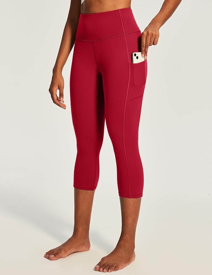 Ewedoos Capri Leggings for Women High Waisted Yoga Pants with Pockets for Women Tummy Control Workout Leggings Yoga Capris
