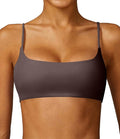 Comper Women's Sports Bra with Thin Straps Stretchy Wirefree Workout Bras Lightweight Workouts Bralette with Removable Pads