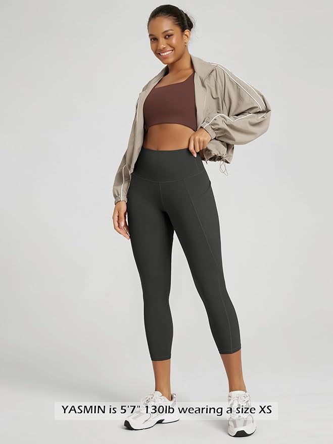 ODODOS Women's High Waisted Yoga Leggings with Pockets, Tummy Control Non See Through Workout Athletic Running Yoga Pants