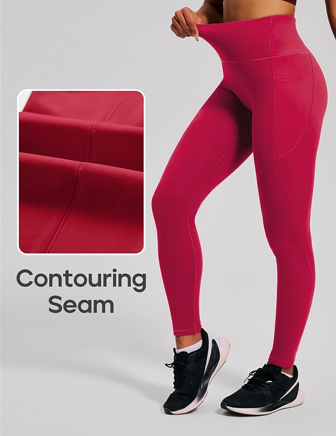 Heathyoga Scrunch Butt Lifting Leggings with Pockets for Women Tummy Control Compression Leggings No Front Seam Yoga Pants