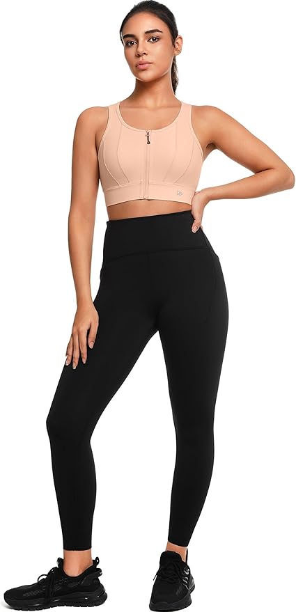Yvette Front Closure Sports Bras for Women High Support Large Bust Supportive Sports Bra High Impact for Running