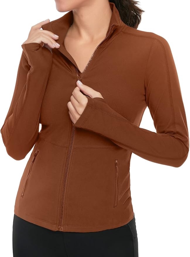 VUTRU Women's Workout Yoga Jacket Full Zip Running Athletic Track Jacket