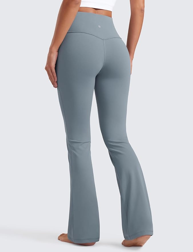 CRZ YOGA Butterluxe Flare Leggings 29"/30.5"/32"/33.5" - High Waist Bootcut Wide Leg Lounge Womens Yoga Pants with Pocket