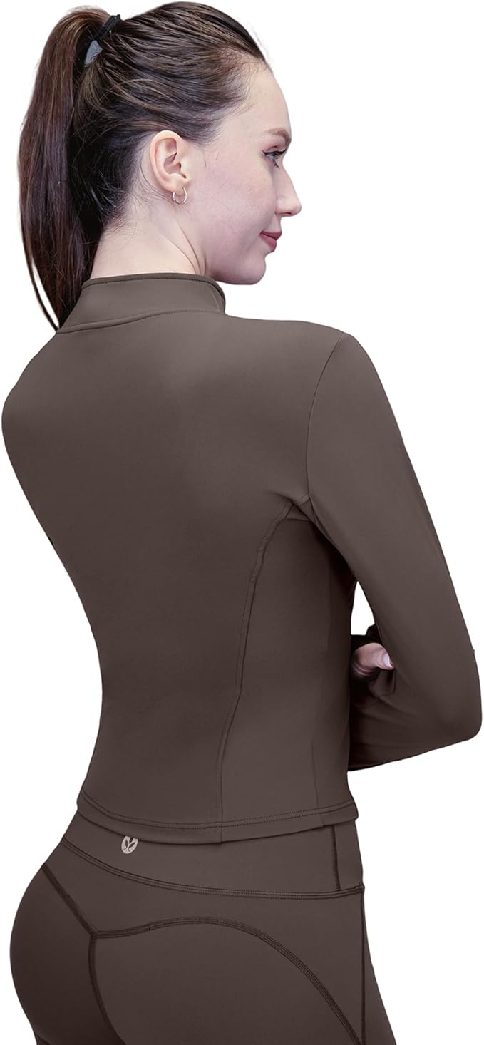 Women's Yoga Jacket Lightweight Zip Up - Workout Jackets for Running Gym Athletic Tops Full Zip