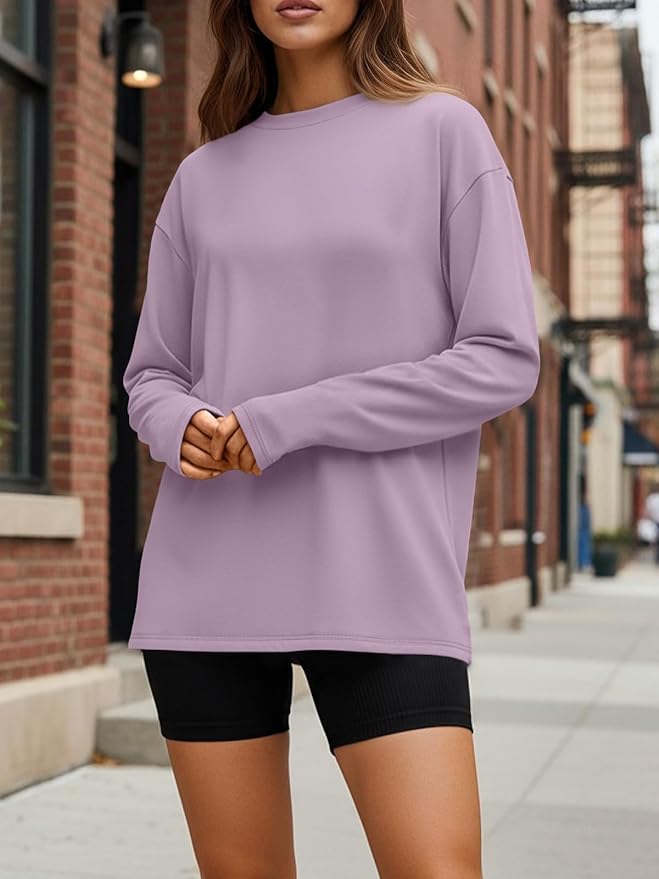 Trendy Queen Womens Spring Tops Oversized Long Sleeve T Shirts 2026 Basic Tee Fall Casual Workout Y2K Clothes