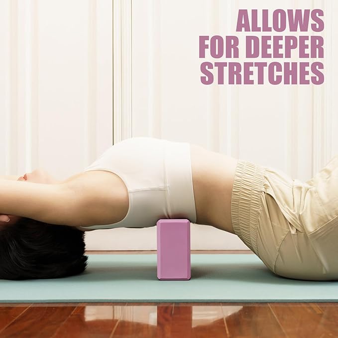 2 Pcs Yoga Blocks, 9"x6"x3" Foam Blocks Yoga Props for Pilates Stretching and Meditation Exercise Blocks Lightweight Yoga Essentials