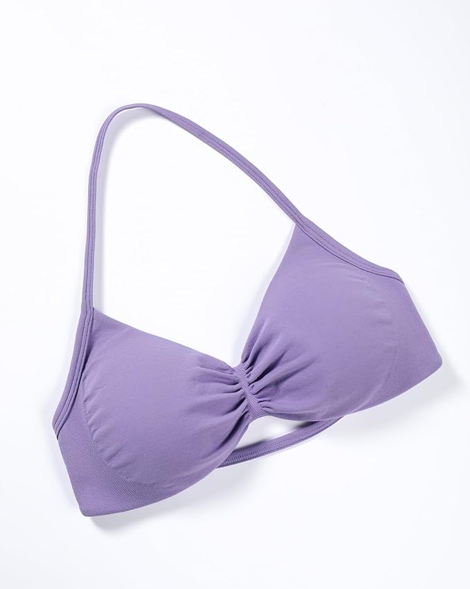 AUROLA Influence Strappy Bra Sports Bras for Women, Backless Padded Impact Strappy Bra Workout Gym Yoga with Removable Cups