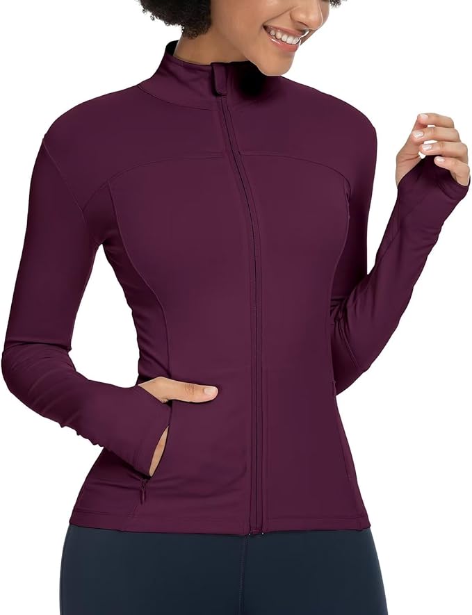 QUEENIEKE Womens Running Jackets Athletic Workout Scrub Jacket Track Full Zip Up Gym for Women Yoga Top