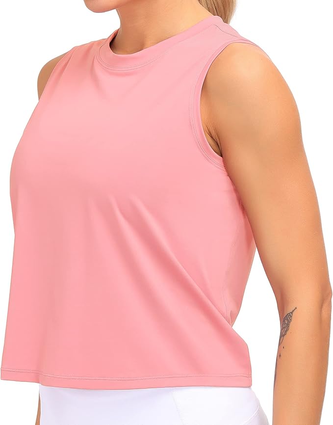 Dragon Fit Womens Ice Silk Workout Tank Tops Sleeveless Cropped Yoga Shirt for Running Gym Summer