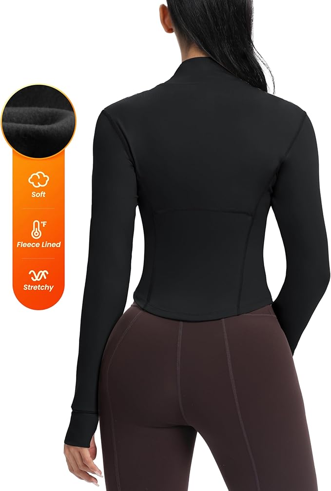 GYM RAINBOW Womens Zip Up Workout Jakcets Lightweight Slim Fit Running Athletic Jackets with Thumb Holes