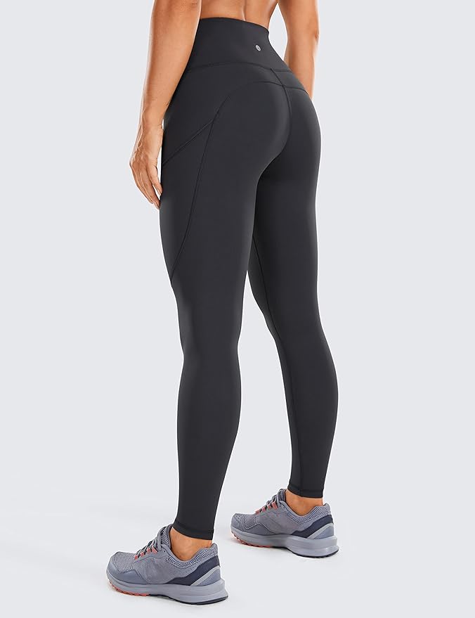CRZ YOGA Naked Feeling Workout Leggings Pockets 25'' - High Waisted Womens Yoga Pants Running Tights