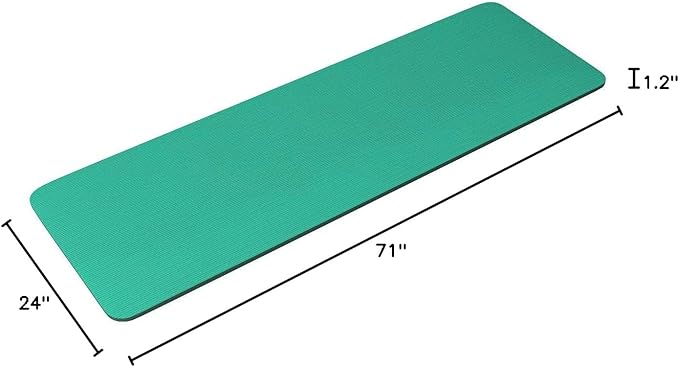 Fitvids Yoga Mat, 1/2-Inch Extra Thick High Density Exercise Mat, Anti-Tear Exercise Yoga Mat with Carrying Strap, Suitable for Various Yoga Exercises