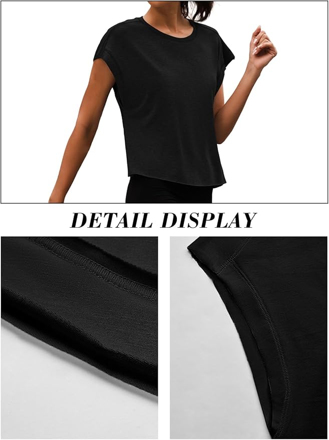 Women Open Back Workout Shirts Short Sleeve Tops Casual Yoga Y2k Athletic Gym Running Crop Tees