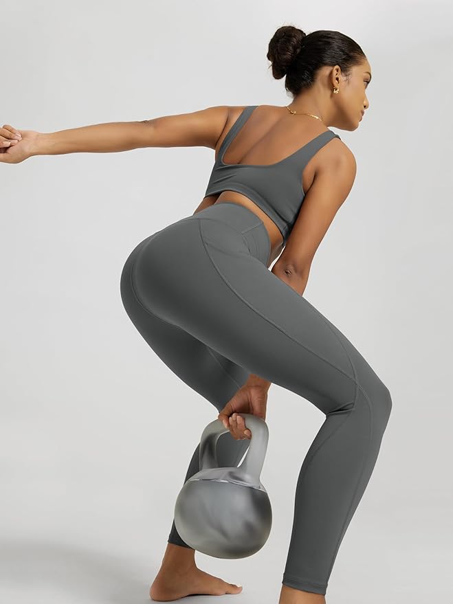 ODODOS Women's High Waisted Yoga Leggings with Pockets, Tummy Control Non See Through Workout Athletic Running Yoga Pants