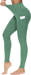 THE GYM PEOPLE Thick High Waist Yoga Pants with Pockets, Tummy Control Workout Running Yoga Leggings for Women