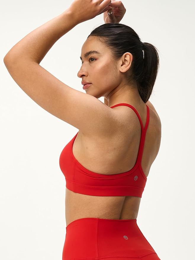 Womens Y Back Padded Sports Bra Strappy U Neck Butter Soft Low Impact Workout Bras Yoga Pilates Walking