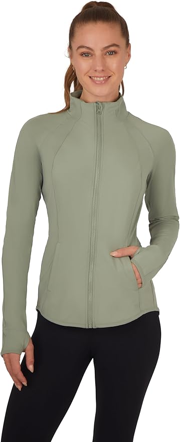 Yogalicious Womens Ultra Soft Lightweight Full Zip Yoga Jacket with Pockets