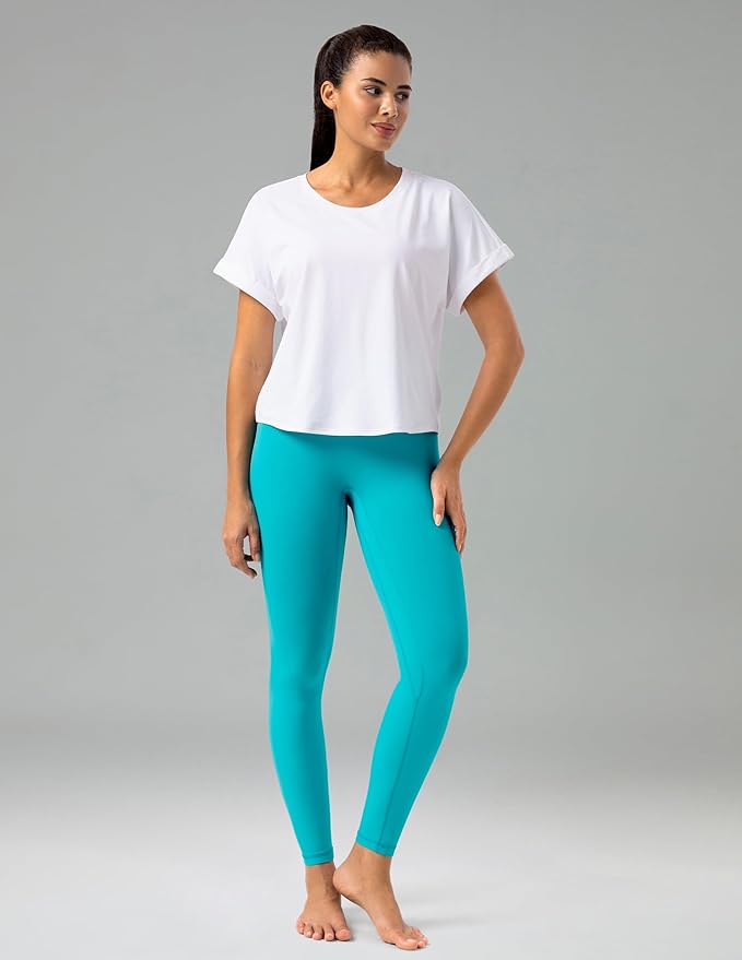 Colorfulkoala Dreamlux No Front Seam Leggings for Women 25"/28" Inseam, High Waisted Buttery Soft Yoga Pants