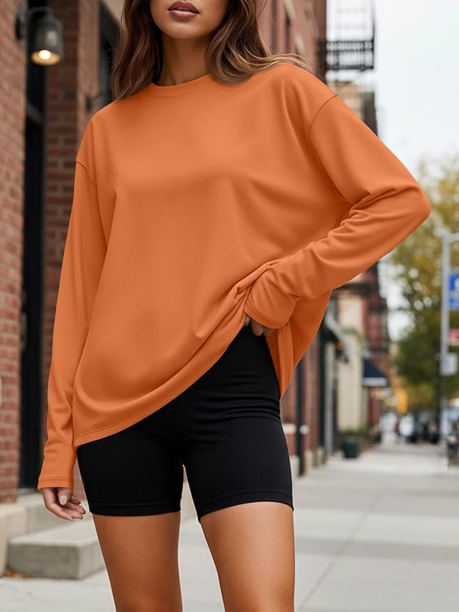 Trendy Queen Womens Spring Tops Oversized Long Sleeve T Shirts 2026 Basic Tee Fall Casual Workout Y2K Clothes