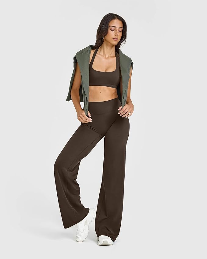 OQQ Yoga Pants Women High Waist Stretch Casual Soft Straight Leg Bottoms