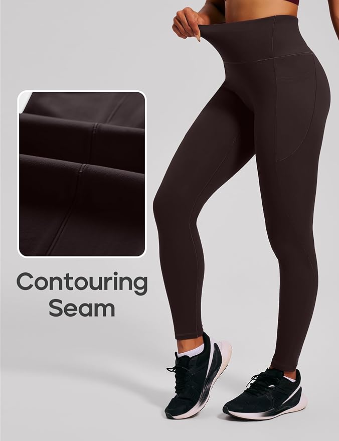 Heathyoga Scrunch Butt Lifting Leggings with Pockets for Women Tummy Control Compression Leggings No Front Seam Yoga Pants