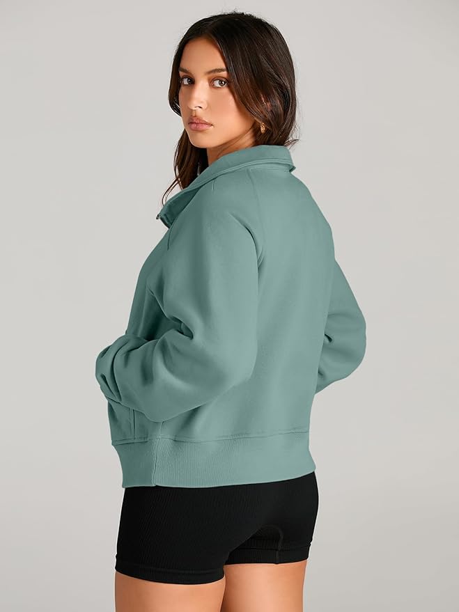 AUTOMET Womens Sweatshirts Half Zip Cropped Pullover Fleece Quarter Zipper Hoodies 2026 Fall Fashion Outfits Clothes