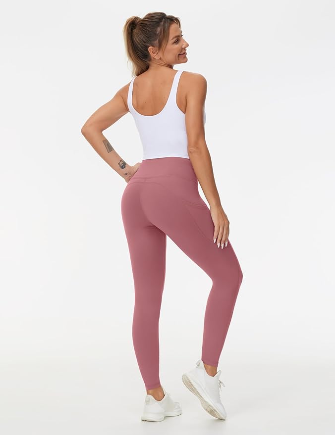 Dragon Fit High Waist Yoga Leggings with 3 Pockets,Tummy Control Workout Running 4 Way Stretch Yoga Pants