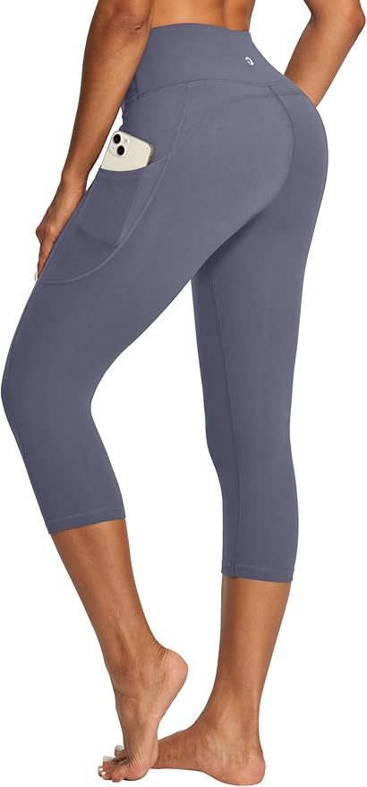 IUGA High Waisted Yoga Pants for Women with Pockets Capri Leggings for Women Workout Leggings for Women Yoga Capris